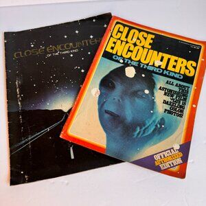 Vintage 1977 Close Encounters Program & 1978 Official Authorized Ed Magazine